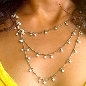 Layered pearl necklace